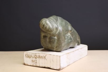 The Struggle
Inuit stone sculpture, 
marked...