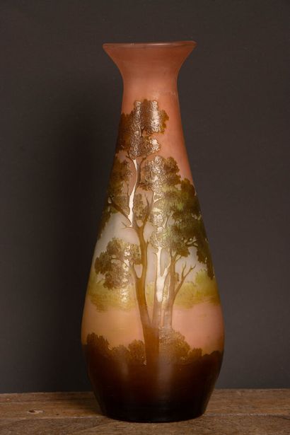 GALLÉ.
Multi-layered glass vase, acid-etched,...