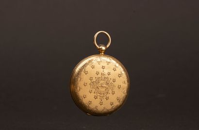 Gold pocket watch with a gold-plated metal...