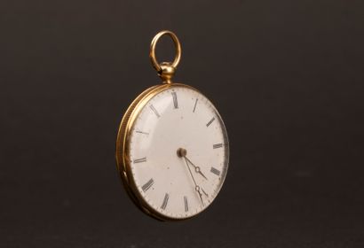 Gold pocket watch with a gold-plated metal...