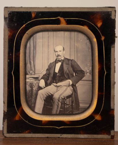 Set of portraits from the Napoleon III era,...