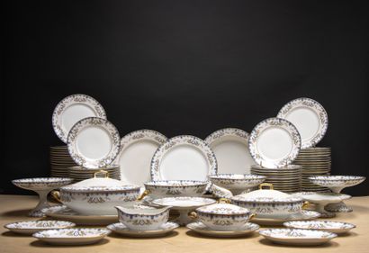 Limoges porcelain dinner service with a floral...