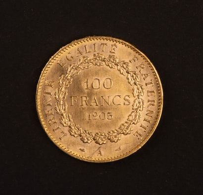 1905 100-franc coin
Weight: 32.31 g

(This...