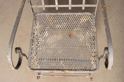 Folding garden chair made of woven iron and...