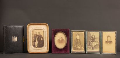 A collection of photographs, including six...