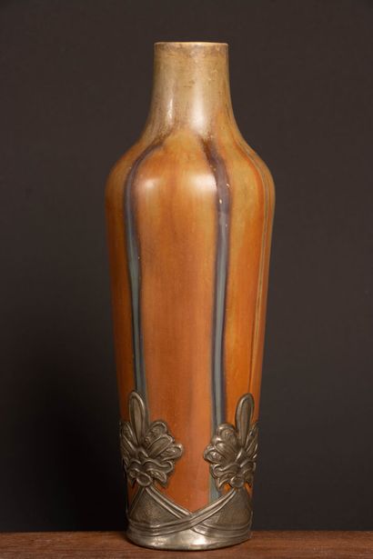 DENBAC.
Small glazed stoneware vase, signed,...