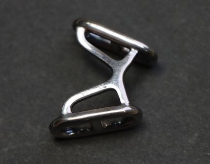 HERMÈS
Pair of silver cufflinks with a marine-mesh...