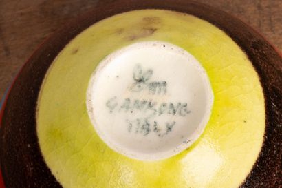 Guido GAMBONE (1909-1969) 
Ceramic bowl richly...