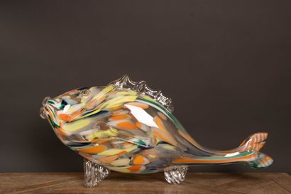 MURANO, 1960s: 
Large blown-glass fish with...