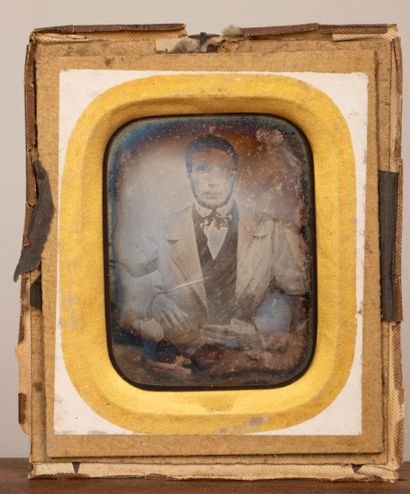 Set of portraits from the Napoleon III era,...