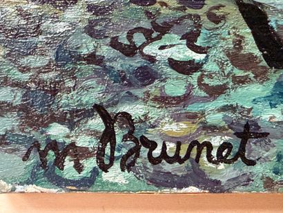 Maurice BRUNET (1911–1997)
Étretat 
oil on...
