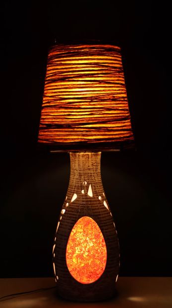 ACCOLAY 
Ceramic and resin lamp, 1960s. 
H:...