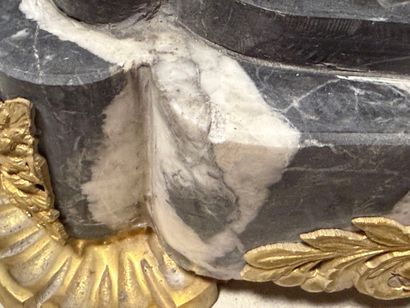 Pair of large marble, gilded bronze, and...