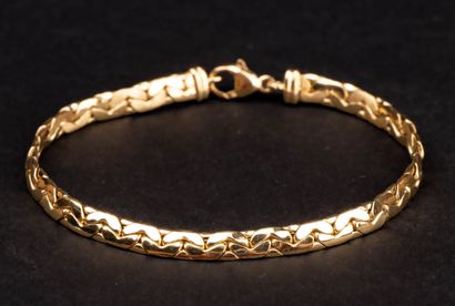 Flat link gold bracelet.
750°/00 gold.
L:...