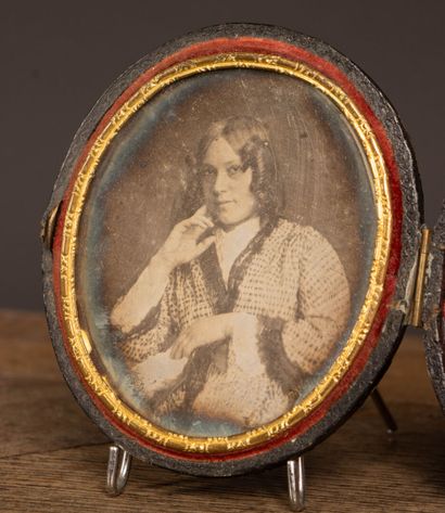 Late 19th-century daguerreotype in a case,...