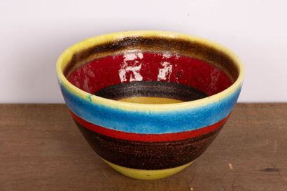 Guido GAMBONE (1909-1969) 
Ceramic bowl richly...
