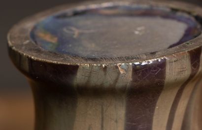 MONTIÈRES 
Ceramic baluster vase with iridescent...