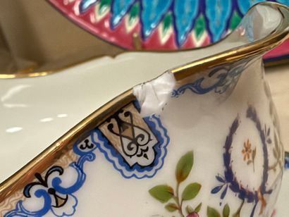Limoges porcelain dinner service with a floral...