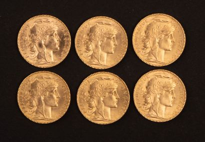 Set of 6 20-franc gold coins
Marianne
38.78...