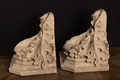 Pair of plaster wall sconces decorated with...