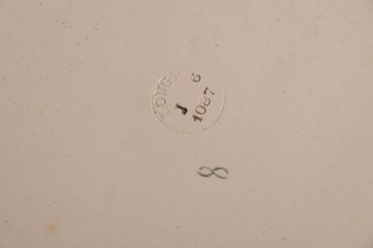 LONGWY - 
Pair of earthenware plates decorated...