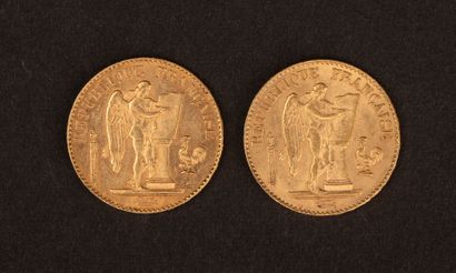 Two 20-Franc gold coins, French Republic
12.92...