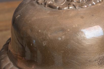 Pair of chafing dishes with a lined silver...