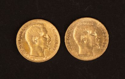 Two 20-franc Napoleon III coins
12.82 g

(Lot...