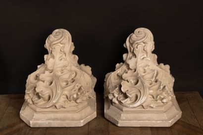Pair of plaster wall sconces decorated with...