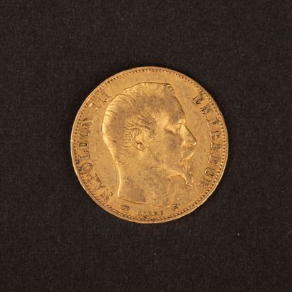 Napoleon III 20-franc gold coin, bare head,...