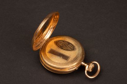 Gold pocket watch, gold-plated metal dust...