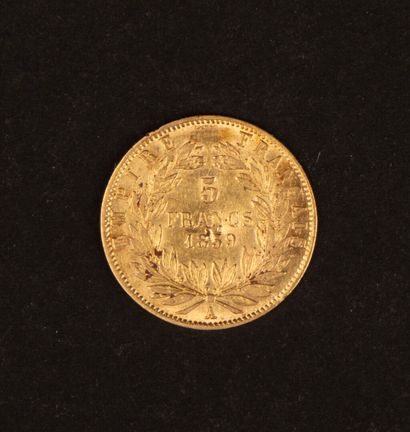 1859 5-franc gold coin.
Weight: 1.60 g 

(This...