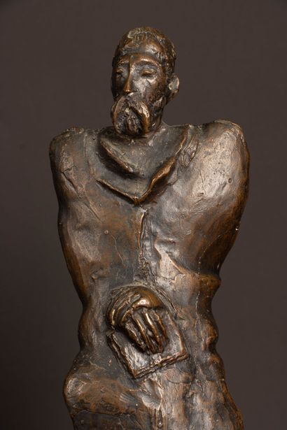 Figurine. 
Patinated bronze sculpture on...