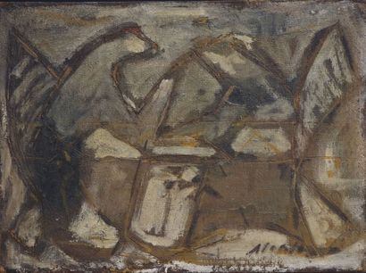 Angel ALONSO (1923–1994) 
Abstract composition.
Oil...