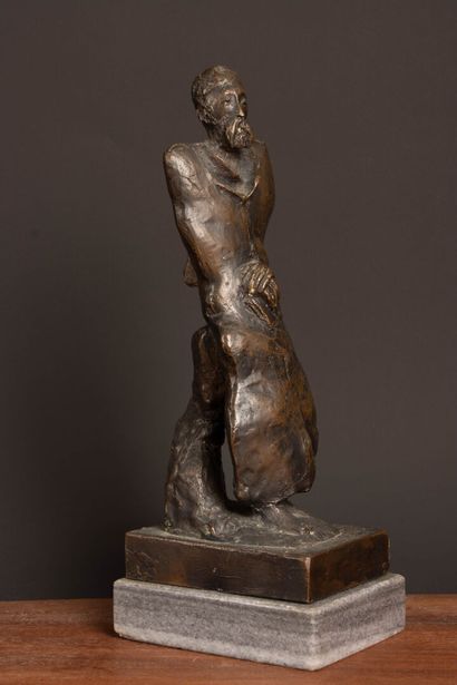 Figurine. 
Patinated bronze sculpture on...