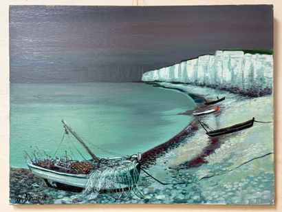 Maurice BRUNET (1911–1997)
Étretat 
oil on...