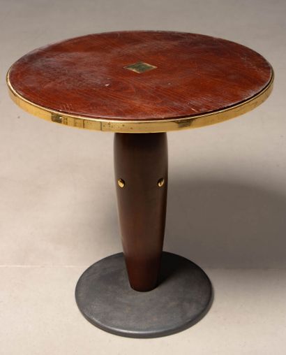 Side table, stained beech base, tabletop...