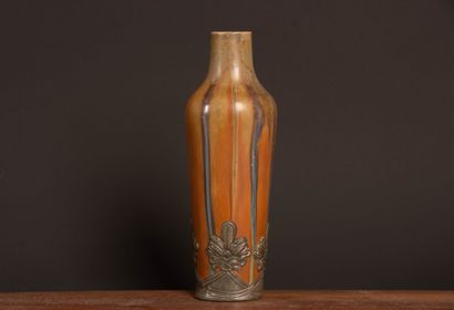 DENBAC.
Small glazed stoneware vase, signed,...