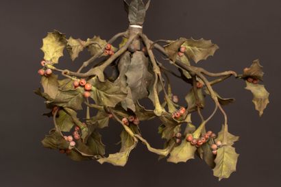 Chandelier in bronze and patinated brass...