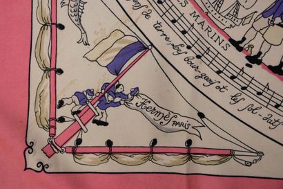 HERMES Paris, 
Rare silk square scarf, 