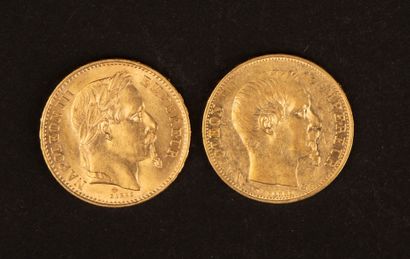 Two 20-franc Napoleon III gold coins
12.85...