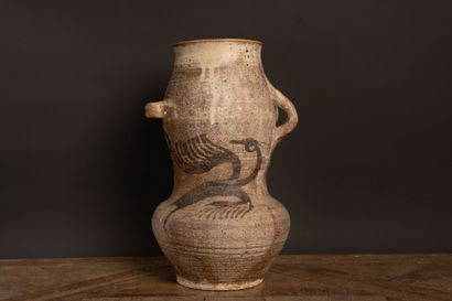 Stoneware vase with three asymmetrical side...