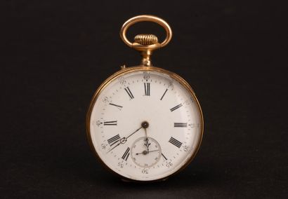 Gold pocket watch, gold-plated metal dust...