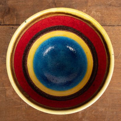 Guido GAMBONE (1909-1969) 
Ceramic bowl richly...