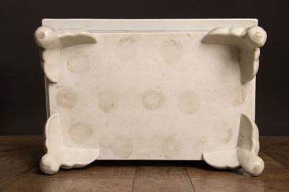 Quadrangular porcelain bonsai planter with...