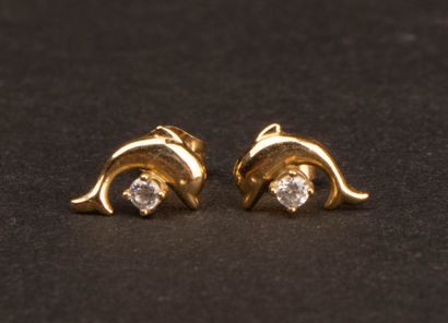Pair of gold earrings and pair of stud earrings...