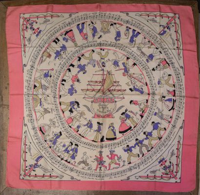 HERMES Paris, 
Rare silk square scarf, 