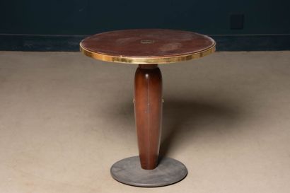 Side table, stained beech base, tabletop...