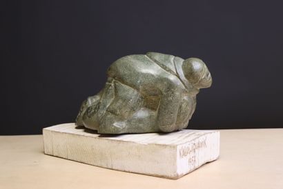 The Struggle
Inuit stone sculpture, 
marked...