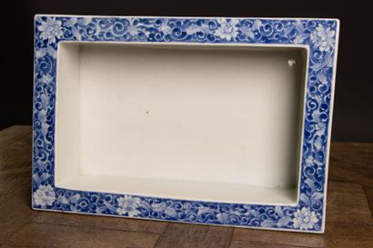 Quadrangular porcelain bonsai planter with...